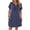 Navy, variant on Women Sleepshirt, V Neck Nightgown with lace detailing, Breathable Loose sizingSleep Dress for Casual homewear, Short Sleeve Sleepwear Dress for Home ease