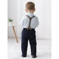 thumbnail image 5 of WESIDOM Toddler Boy Clothes Shirt Bowtie Suspender Pants 3Pcs Set Formal Outfit 1-6T Cotton Fabric, 5 of 11
