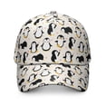 thumbnail image 2 of Snowflake Decorated Baseball Cap - Emperor Penguin Print Adjustable Snapback Outdoor Hiking Hat, 2 of 6