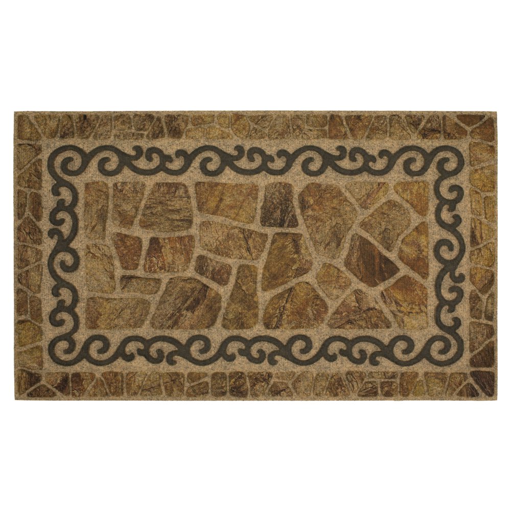 Mohawk Home Ornamental Entry Mat Scroll and Stone Mat Scatter, 1'6"x2'6
