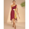 thumbnail image 3 of HULIJA Womens Metallic Praise Dance Dress Sleeveless Liturgical Dancewear Praise Tunic Overlay Burgundy XXL, 3 of 7