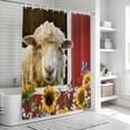 thumbnail image 6 of Sheep Flowers Shower Curtain, Waterproof Shower Curtains for Bathroom, Country Red Barn Botanical Sunflowers Washable Fabric Bathtub Curtain Set Bath Decor with 12 Hooks Extra Long 72"x96", 6 of 8