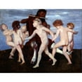 thumbnail image 3 of Arnold Böcklin 14x12 Black Modern Framed Museum Art Print Titled - Pan Dancing with Children (circa 1884), 3 of 5