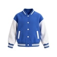 thumbnail image 4 of Lutiedan Kids Varsity Baseball Bomber Jacket Boys Girls Long Sleeve Button down Jackets Unisex School Uniform Jackets Size 1-15, 4 of 7