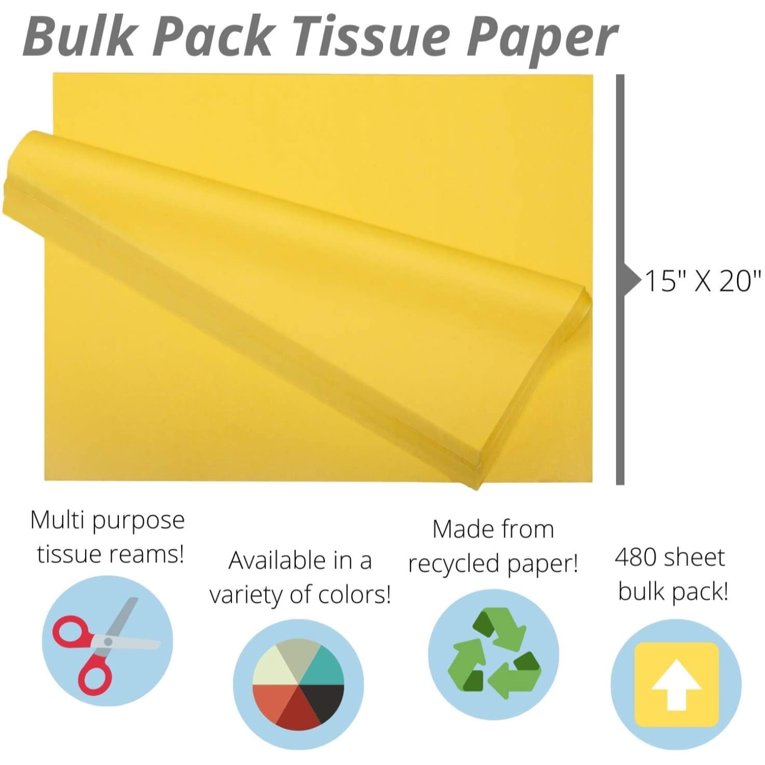 Crown Bulk Pack White Tissue Paper Gift Wrap - Ream Comoros