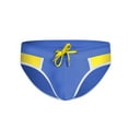 thumbnail image 4 of Pitauce Mens Color Block Swim Briefs Low Waist Drawstring Bikini Swimsuits Quick Dry Swimwear Beach Swim Shorts, 4 of 5