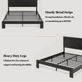 thumbnail image 6 of King Size Farmhouse Wooden Bed Frame with Headboard, Boho Platform Bedframe Sturdy Metal Slats Support, No Spring Mattress , Silent Operation, Easy Assembly (King, Black), 6 of 11