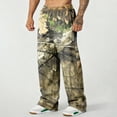 thumbnail image 4 of Havenx Mens Baggy Pants Camouflage Graphic Print Sweatpants Straight Wide Leg Elastic Waist Bottoms with Pockets Joggers for Gym Workout Hiking Casual Camo Clothing,Mint Green XL, 4 of 4