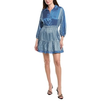 sandro blue white dress SANDRO