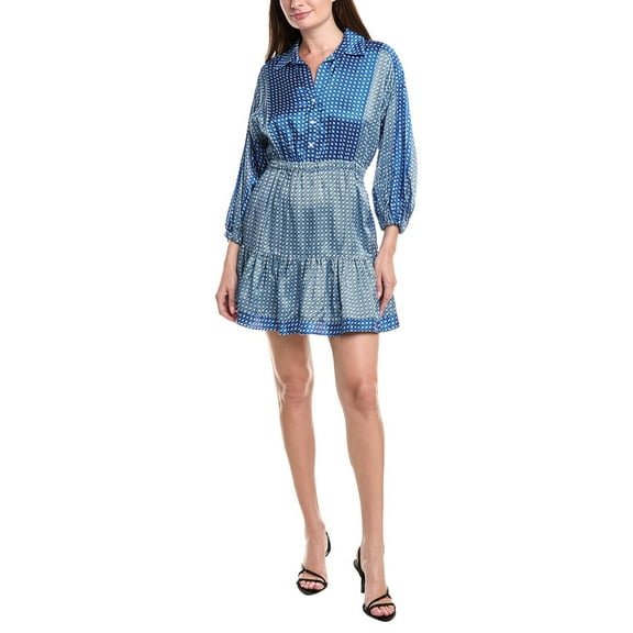 Sandro womens  Balloon Sleeve Mini Dress, 34, Blue