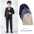 thumbnail image 3 of Little and Big Boy's Formal Blazers Casual Button Suit Jackets Dress School Sport Coats(Size:14-15 Years), 3 of 5