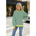thumbnail image 2 of XCHQRTI Women's Striped Oversized Sweatshirt Color Block Pullover Y2K Casual Shirt Top, 2 of 10