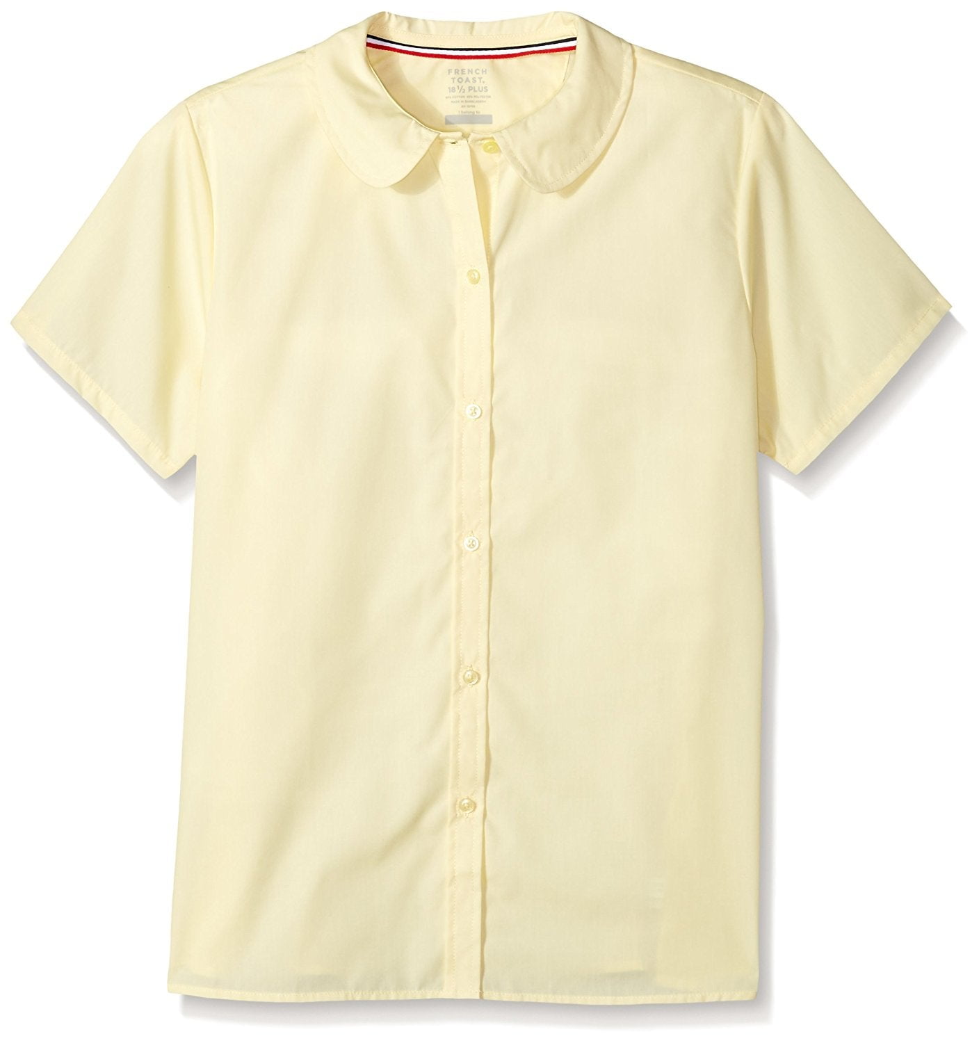 French Toast Girls School Uniform Short Sleeve Modern Peter Pan Collar Blouse, Sizes 4-20 & Plus