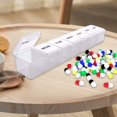 thumbnail image 2 of Organizador de pastillas Contenedor compacto para vacaciones Uso en el hogar Ancianos Adultos blanco Yuyangstore Dispensador de cajas de medicamentos, 2 of 7
