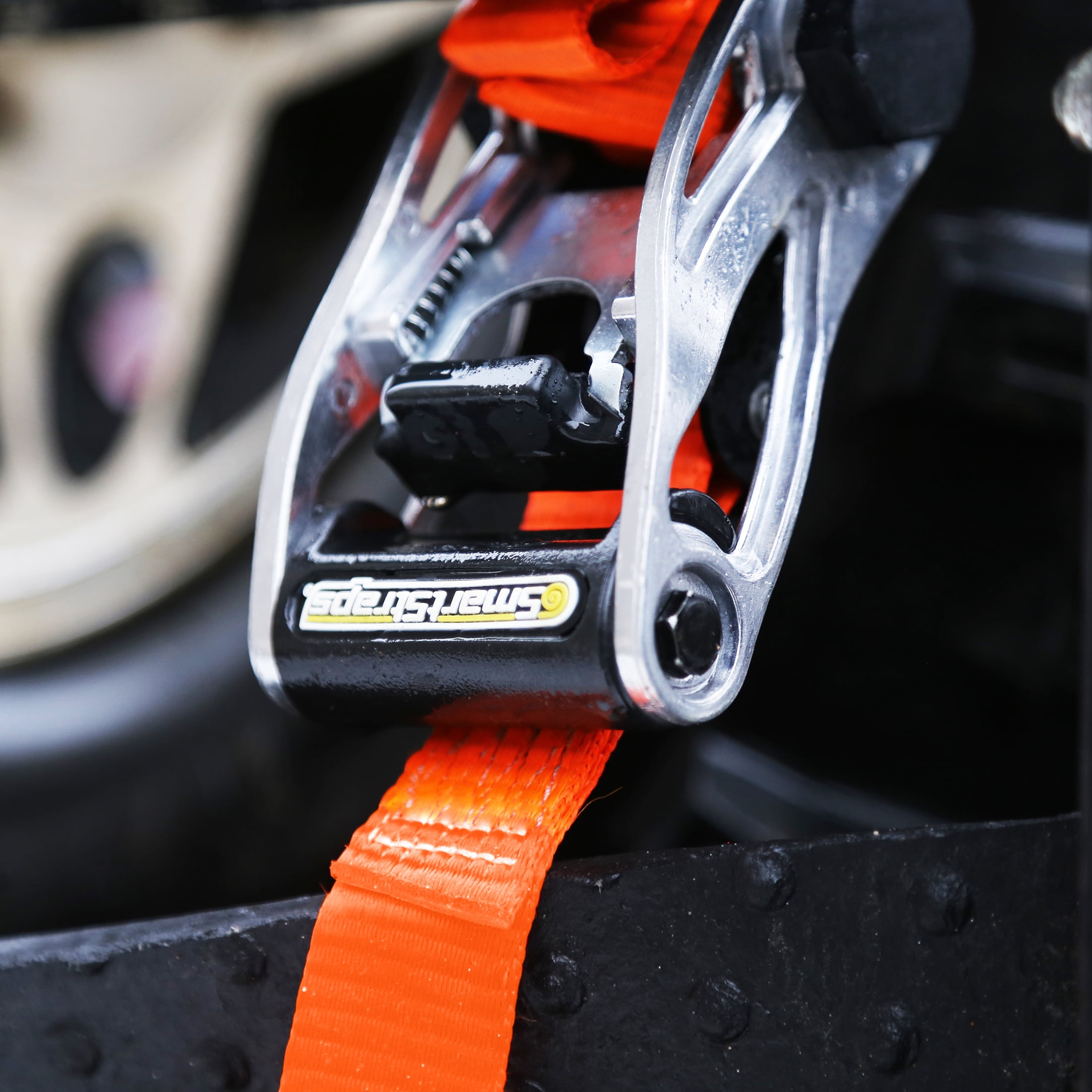 (2 pack) SmartStraps CarbonX Heavy Duty Ratchet Tie Down Straps, 1-1/4" x 14 ft, 1,000 lb Safe Work Load, 3,000 lb Break Strength, Orange, 2-Pack