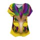 thumbnail image 4 of Fiudx Ofertas Flash Del Día Top Informal de Primavera y Verano de Manga Corta con Cuello En V para Mujer, 4 of 4