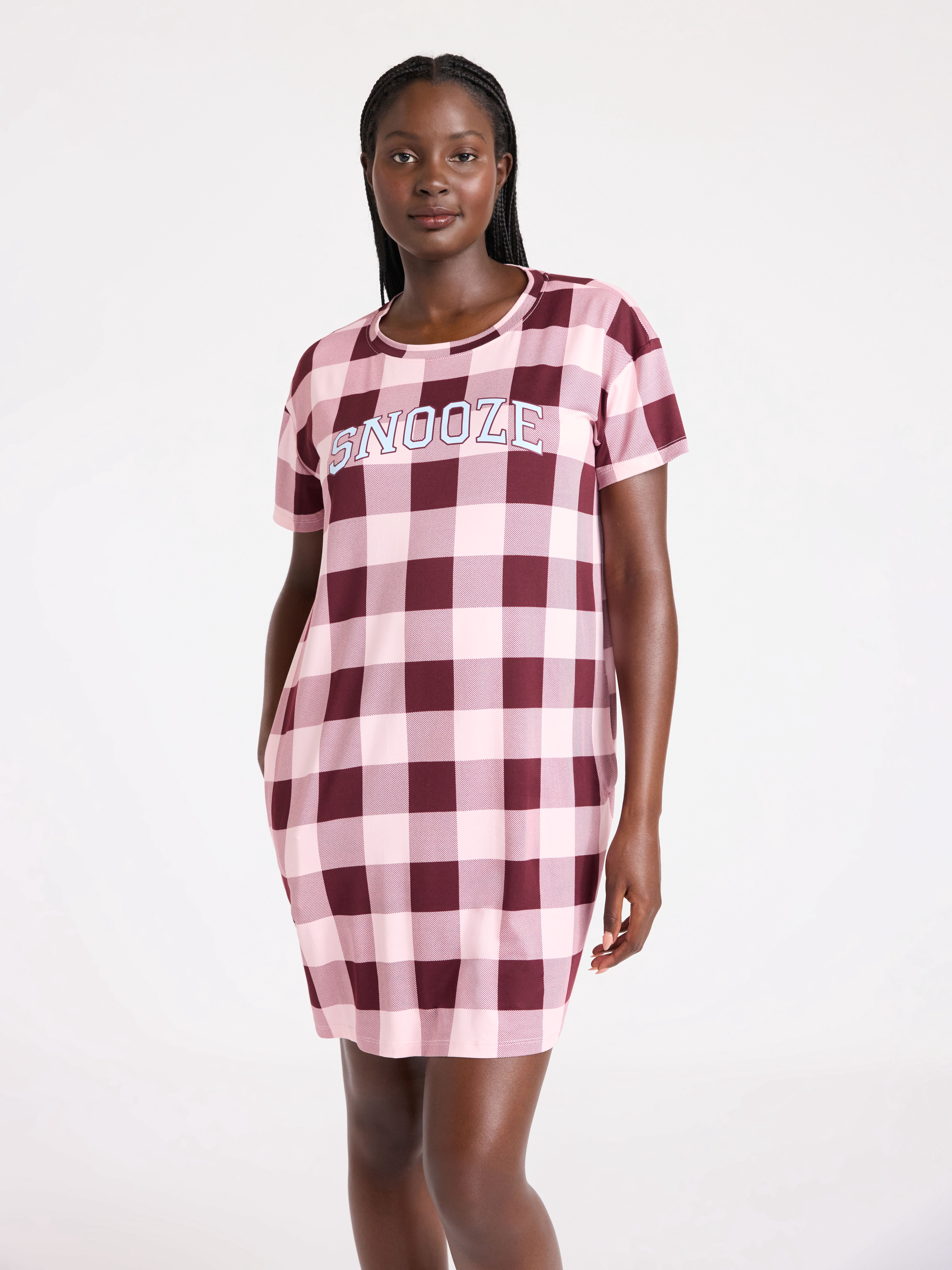 Joyspun Women's Dreamy Soft Collection Sleepshirt with Short Sleeves, Sizes S/M-2X/3X