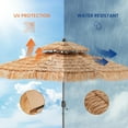 thumbnail image 5 of SUNBURY 9/10FT 2-Tier Wind-Resistant Tiki Umbrella with 8 Ribs,Extra Wide Hawaiian Patio Shade with UPF50+, 5 of 6