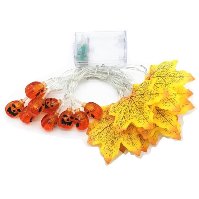 Advancent Halloween LED Lights Strings Leaf Festival Bedroom Birthday Lamp Decoration Trees Party Holiday Window Fence Porch Kits de decoración para fiestas No.1 Advancent HA044238-01