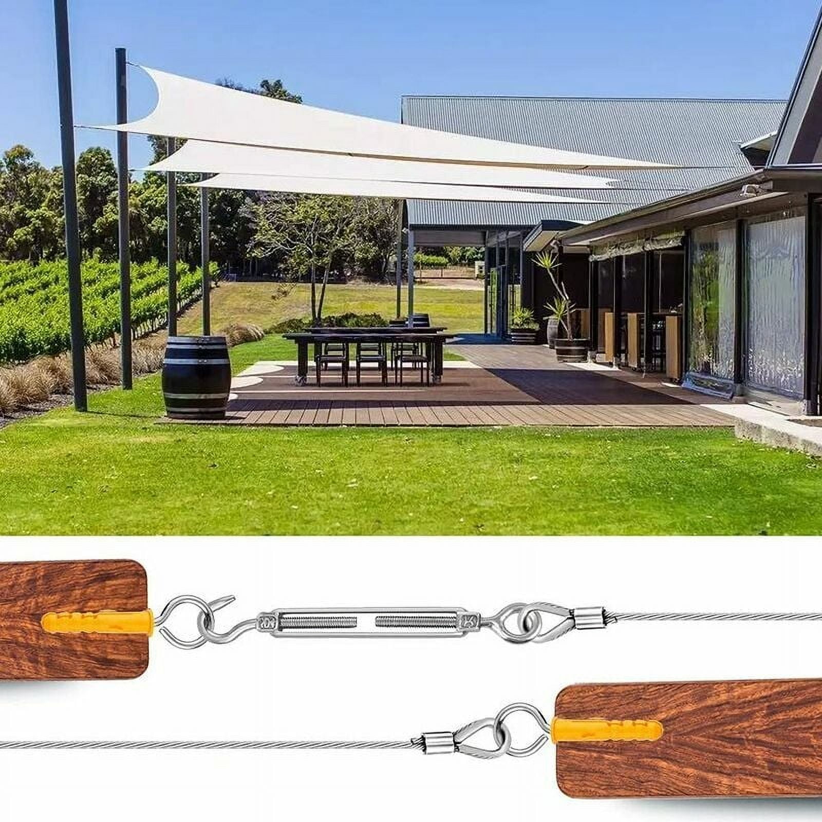 Heavy-Duty Guide Wire For Outdoor String Lights, Multipurpose Usage With Easy To Install Stainless Steel Cable, Anti-Corrosion And Rust Resistance, Ideal For Patio, Gazebo