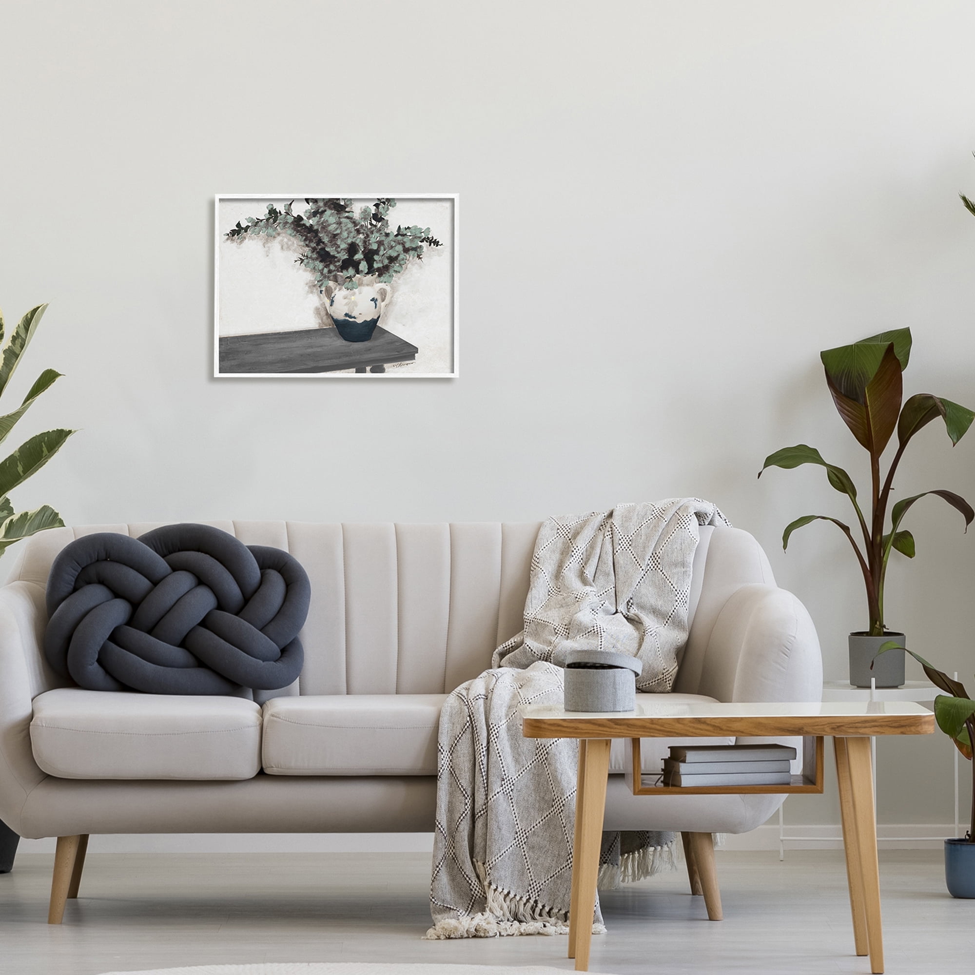 Stupell Industries Eucalyptus Plant Pot Realistic Rustic Botanical Country Painting,20 x 16, Design by Tiffany Hakimipour