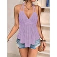 thumbnail image 5 of Women Tie Back Tank Tops Criss Deep V Neck Spaghetti Strap Backless Tanks Going Out M, 5 of 9