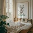 thumbnail image 4 of Cute Bunny, Rabbit, Forest Animals, Woodland Animals, Boho, Blue Flowers, Boy Nursery - Illustration Watercolor Animal Floral Whimsical Unframed Wall Art Print 12 x 16 inches, 4 of 13