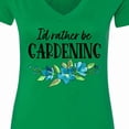 thumbnail image 4 of Inktastic I'd Rather Be Gardening Blue Flowers Women's V-Neck T-Shirt, 4 of 5