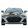 thumbnail image 2 of Jeiento Western Horses Car Hood Cover Pack with Mirror Covers Set of 3 Washable Car Decorations Side Mirror Covers with Two Buckles Winter Rearview Guard Car Hood Protector, 2 of 7