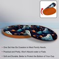 thumbnail image 4 of Halloween Ghost 6 Pack Round Coasters, Microfiber Leather Drink Coasters Set of 6, 11x11 cm/4.3x4.3 Inches Absorbent Coasters for Drinks Tables Dining Table Décor, 4 of 6