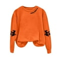 thumbnail image 4 of mgoYE Halloween Tee Shirts for Women Long Sleeve Crewneck Casual Dressy Tops Funny Graphic Halloween Costumes Fall Fashion Outfits(Orange,2XL), 4 of 5