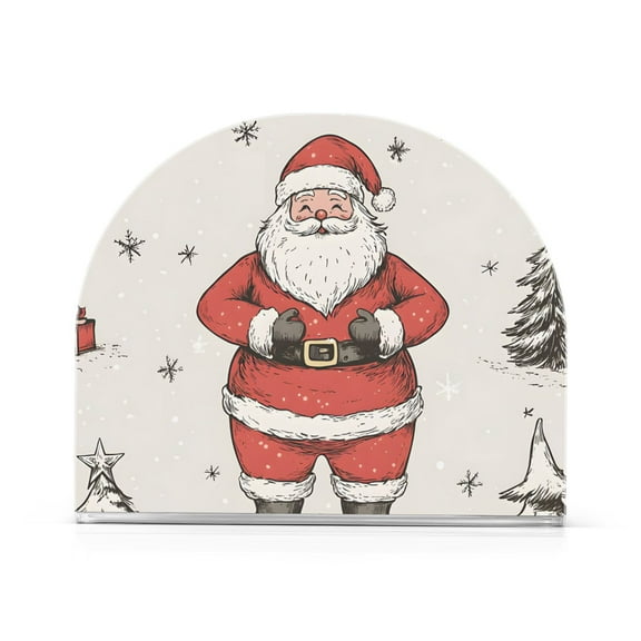 Yayeee Napkin Holder for Table Kitchen Paper Tissue Organization, Beige Christmas Santa
