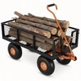 thumbnail image 1 of Gaderth 900 Lb Steel Garden Wagon Cart, 3 In 1 Utility Wagon With Removable Mesh Sides, 10 Inch All Terrain Tires, 180 Degree Rotating Handle, For Lawn Farm Warehouse Yard, 1 of 6