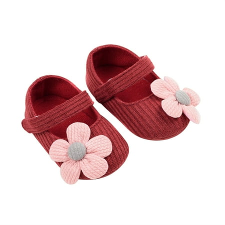 Xsylife Baby Girls Cute Mary Jane Soft Sole Flats Shoes First Walkers Moccasinss Non-Slip Summer Princess Shoes