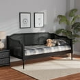 thumbnail image 6 of Baxton Studio Hancock Mid-Century Modern Charcoal Finished Wood and Synthetic Rattan Twin Size Daybed,Wholesale, 6 of 7