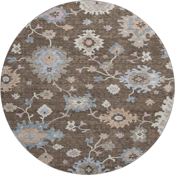 Dalyn Rugs Premium Machine Washable Mayfield AMF1218 Chocolate 8' x 8' Round Rug