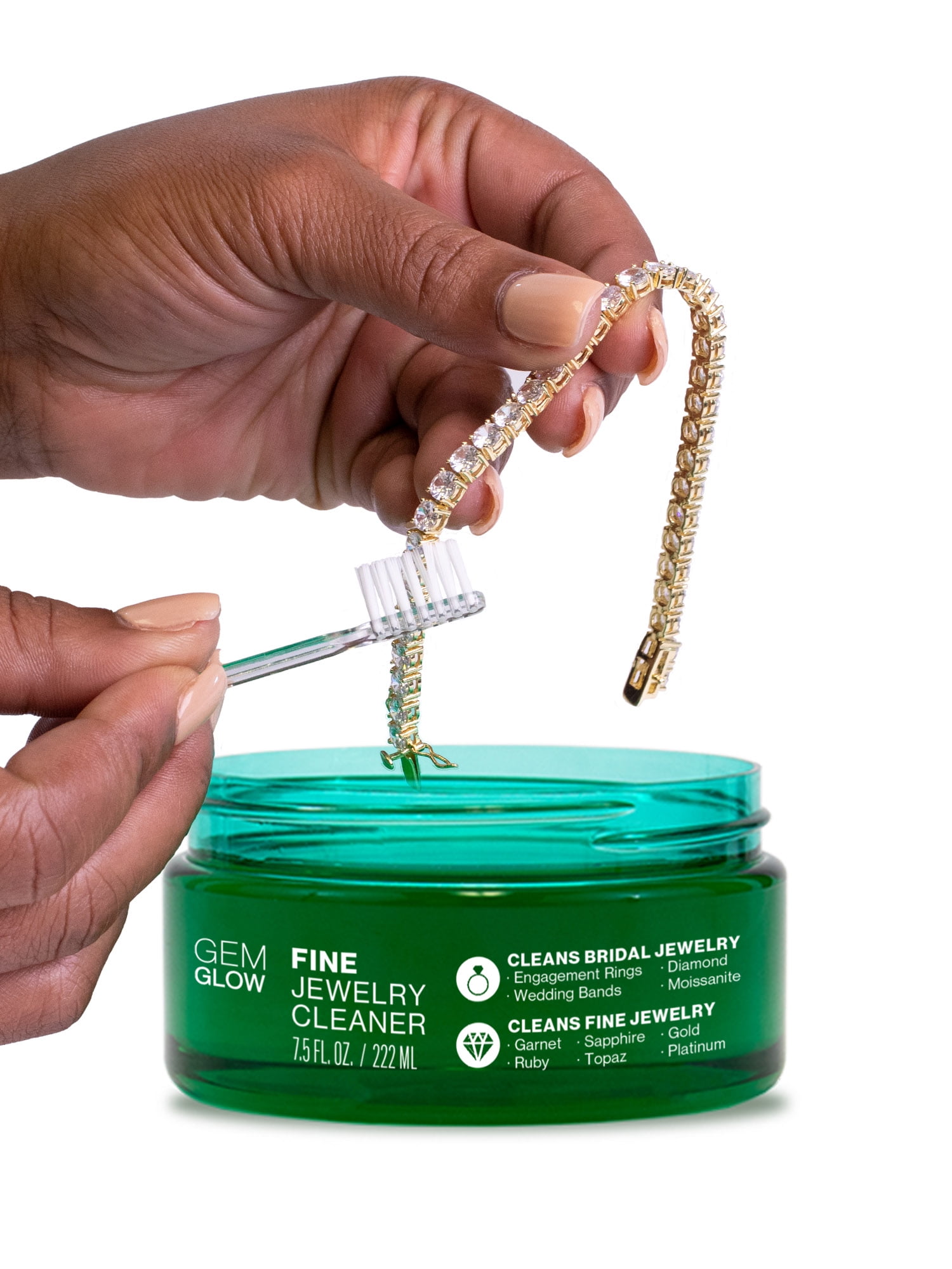 Gem Glow Jewelry & Watch Complete Pro Care System with Ultrasonic Cleaning Machine, Plastic