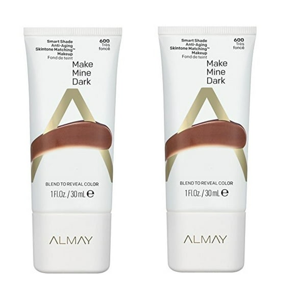 Almay Smart Shade Anti Aging Skintone Matching Makeup #600 Make Mine Dark (Pack of 2)