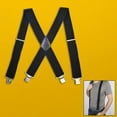 thumbnail image 6 of Casual Men Suspenders X Shaped Adults Hooks Button Trousers Suspender Heavy Duty Back Belt Elastic Straps Pants Suspender for School Choir Black, 6 of 8