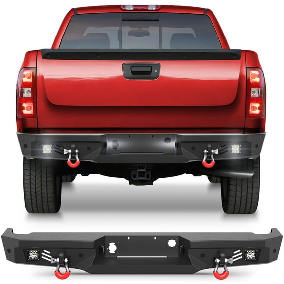 POFENZE Rear Bumper Compatible with 2007-2013 Chevrolet Silverado/GMC Sierra 1500