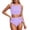 Light Violet, variant on QURATI Swimwear Women High Waisted Bikini Set Racerback Swimsuit Two Piece Bathing Suit High Neck Swimwear Black L