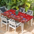 thumbnail image 2 of Independence Day Table Cloths for 4 Foot Rectangle Tables, 4th of July Red Striped Stars Patriotic Patio Waterproof Elastic Fitted Tablecloths, Washable Rectangular Table Cover for Camping, 2 of 8