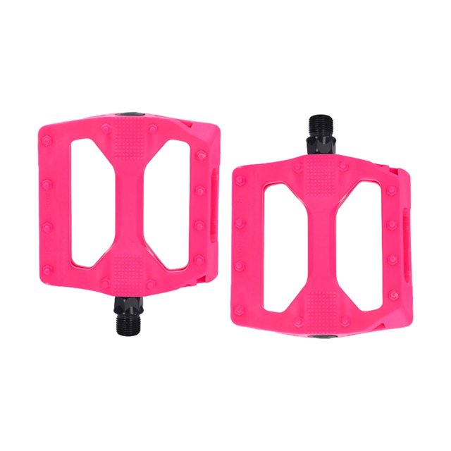 Pedales de bicicleta de nailon ligeros y antideslizantes para bicicletas de adultos y de carretera. Repuestos para pedales planos de bicicleta. Rosa