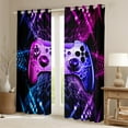 thumbnail image 2 of jejeloiu Game Console Curtains Pack of 2 (42x84 Each),Gamer Gaming Curtains Blackout,Pink Purple Hexagon Bedroom Curtains For Boys,Breathable Bedroom Decorative, 2 of 6
