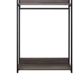 thumbnail image 4 of Benjara Gin Modular Closet System, 3 Rustic Gray Shelves, 2 Hanging Rods, Black, 4 of 5