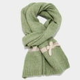 thumbnail image 6 of SUXIAN Women's Winter Scarf Set Bow Decorated Hat Scarf Gloves Green One Size, 6 of 7