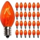 thumbnail image 2 of SUNSGNE Paquete de 25 bombillas C7 naranja de repuesto para Halloween y Navidad, bombillas incandescentes C7 de color naranja transparente para luces navideñas de patio al aire libre, base de candelab, 2 of 4