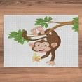 thumbnail image 6 of Ambesonne Cartoon Jigsaw Puzzle, Monkey with Banana Tree, Heirloom-Quality Fun Activity for Family Durable Cardboard, 1000 pcs, Chocolate White, 6 of 6