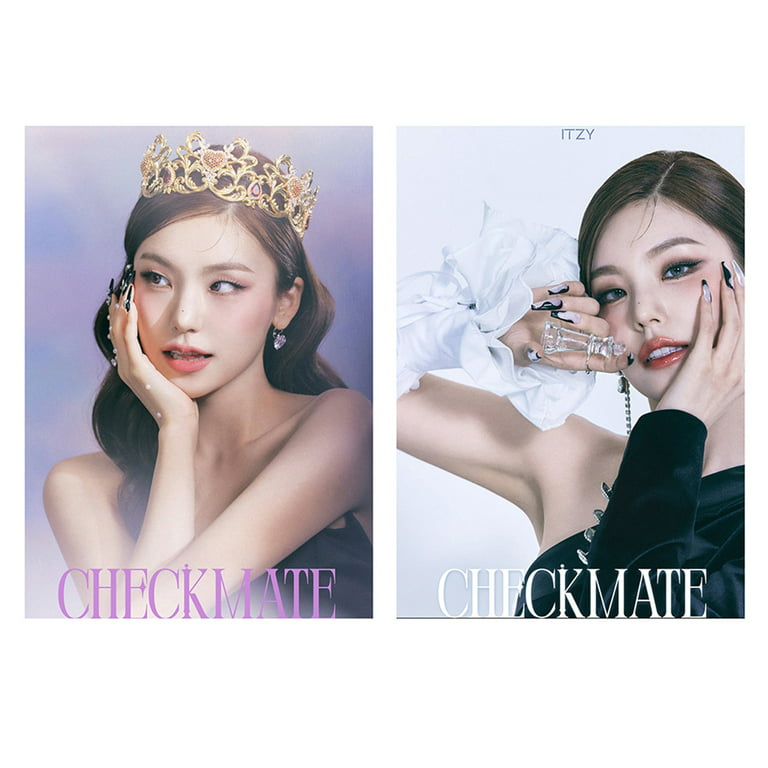 DraggmePartty 2Pcs/Set Kpop Itzy Poster Album Checkmate Wall Sticker Home  Decor For Fans Collection