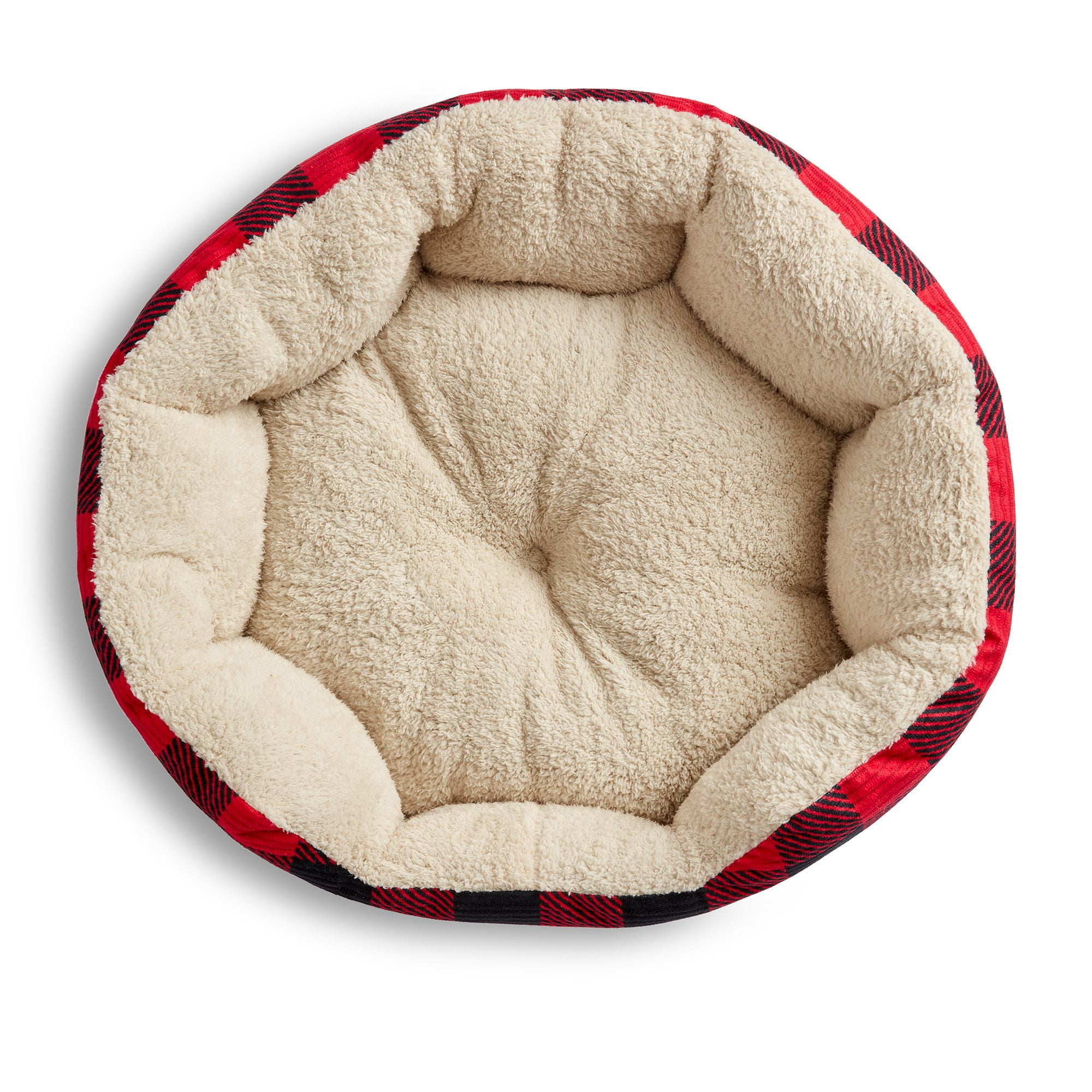 Vibrant Life Cuddler Small Cat / Dog Bed Gift Set, Red/Black Buffalo and Grey Snow Flake